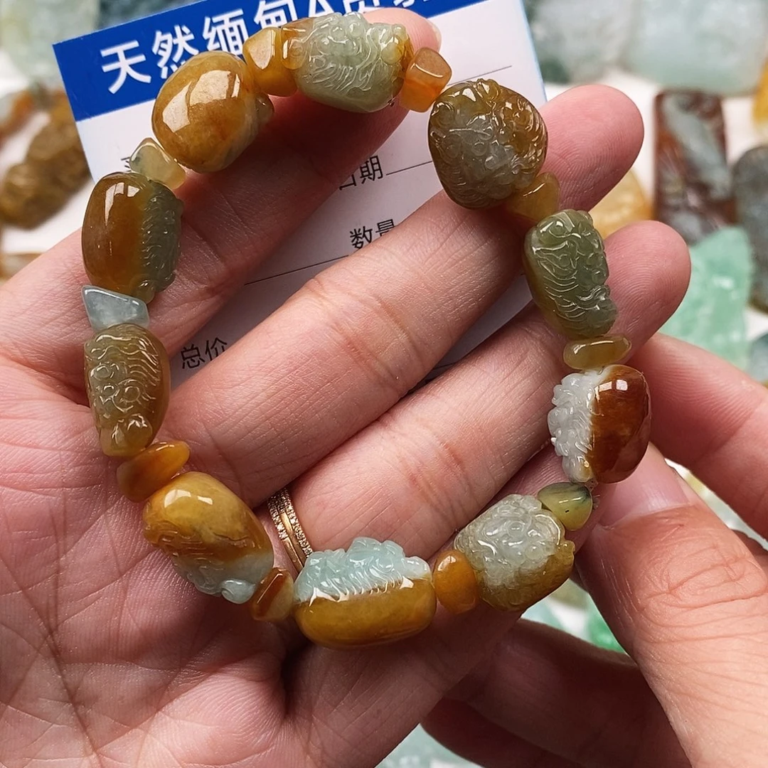 翡翠未镶嵌颈饰钟馗手串