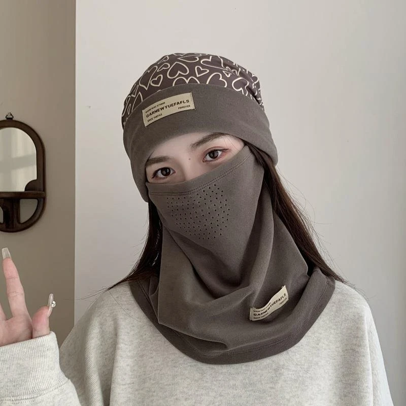 帽子冬天女款骑行保暖冷帽护耳防寒防护防风面罩月子护颈脖子