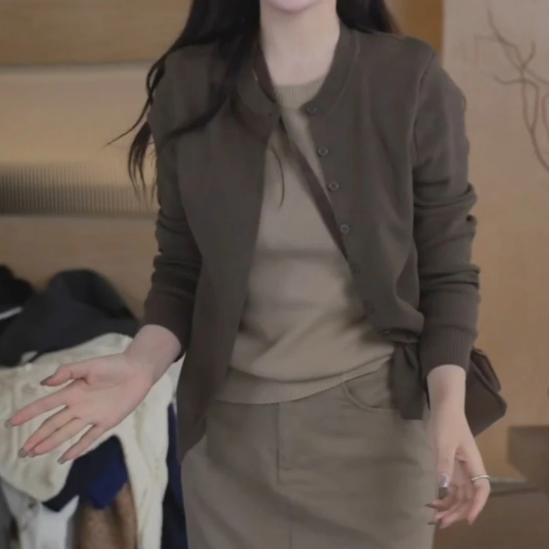 2025新款百搭休闲洋气慵懒风假两件套撞色毛针织衫LK2506853