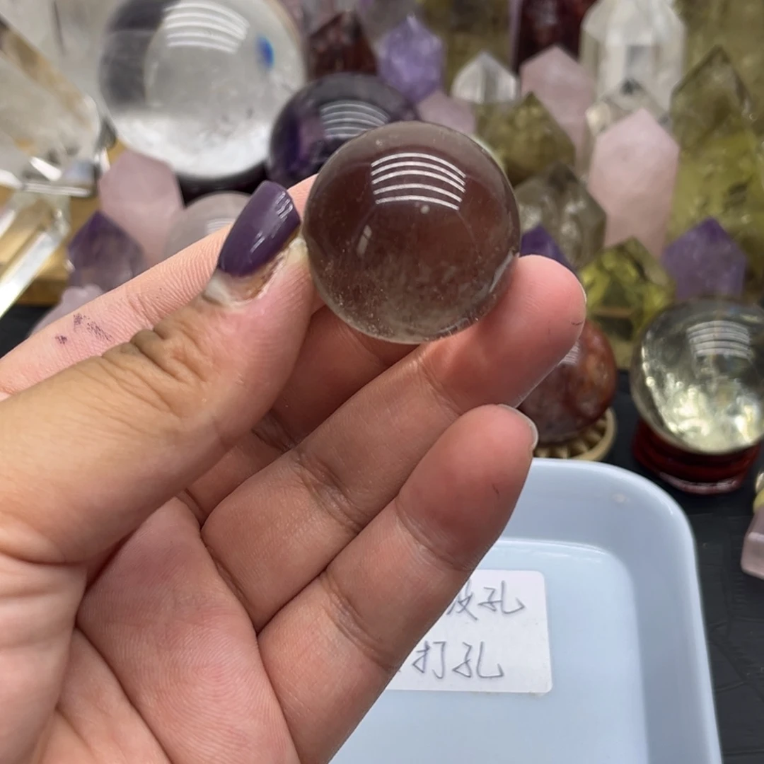 未镶嵌珠宝半成品水晶44 茶水晶球3cm