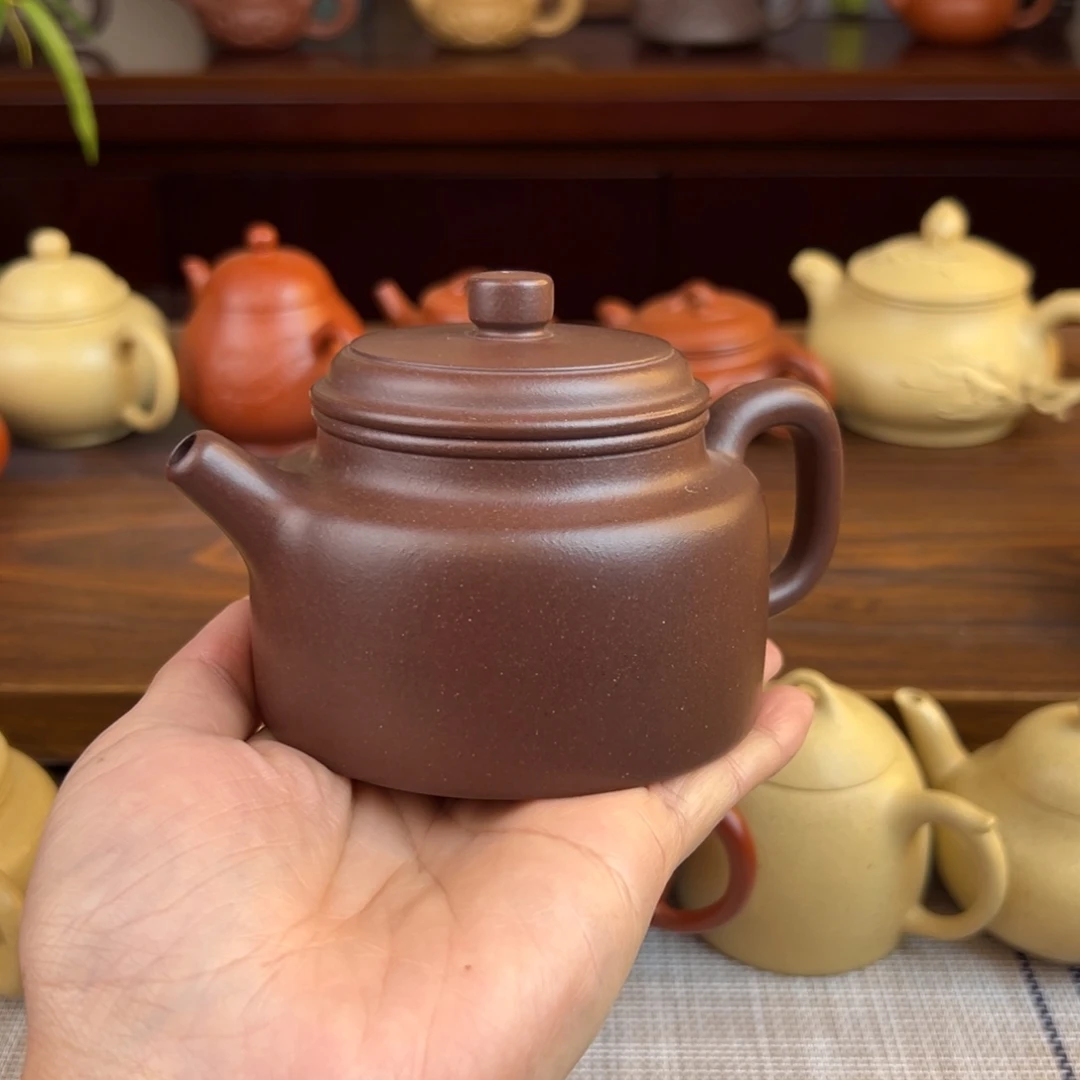 茶壶紫砂紫泥德钟全手220cc