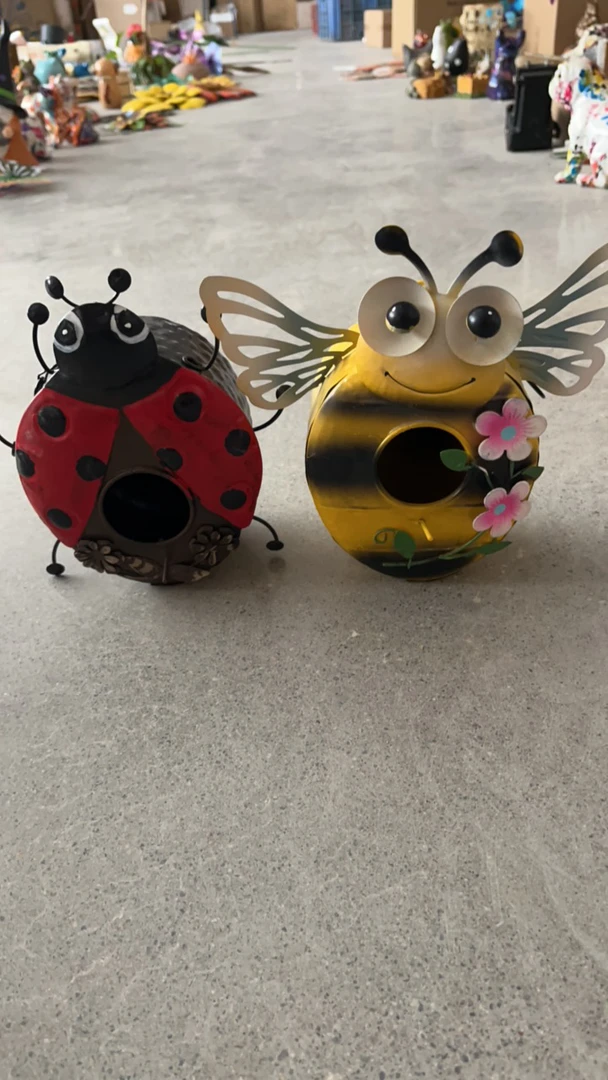 蜜蜂+瓢虫喂鸟器摆件