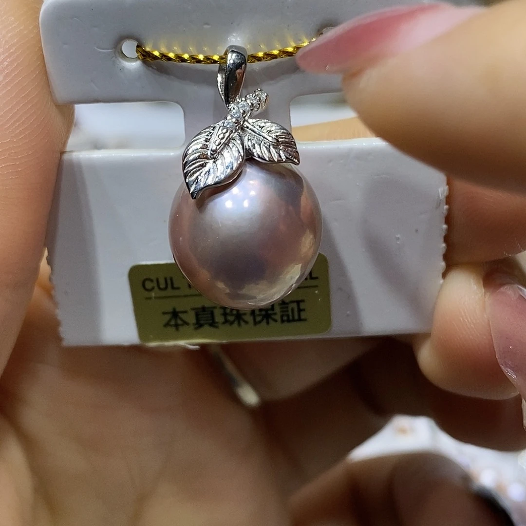 淡水珍珠耳钉银S925镶嵌