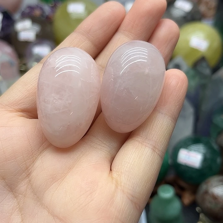 珠宝半成品水晶未镶嵌69克粉水晶蛋