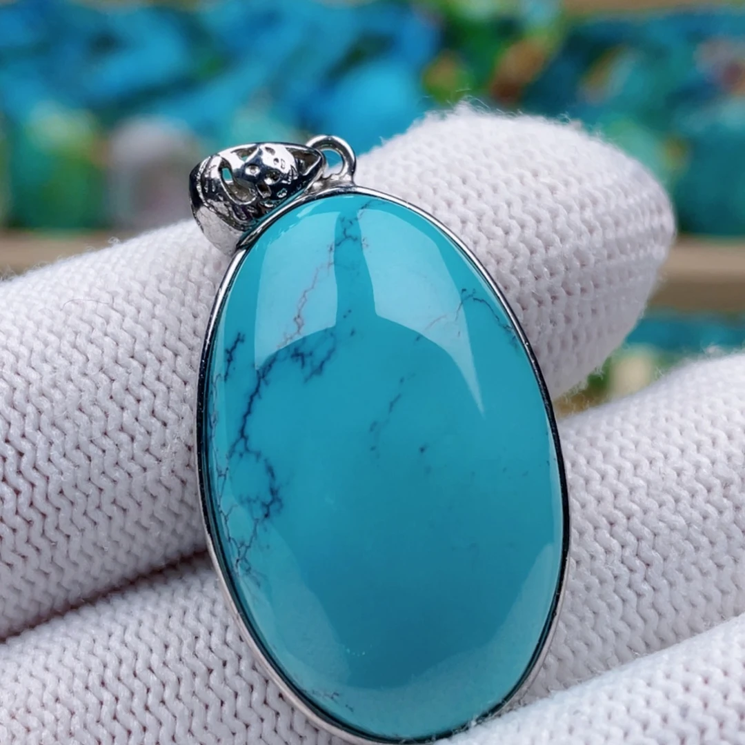 绿松石银S925镶嵌绿松石