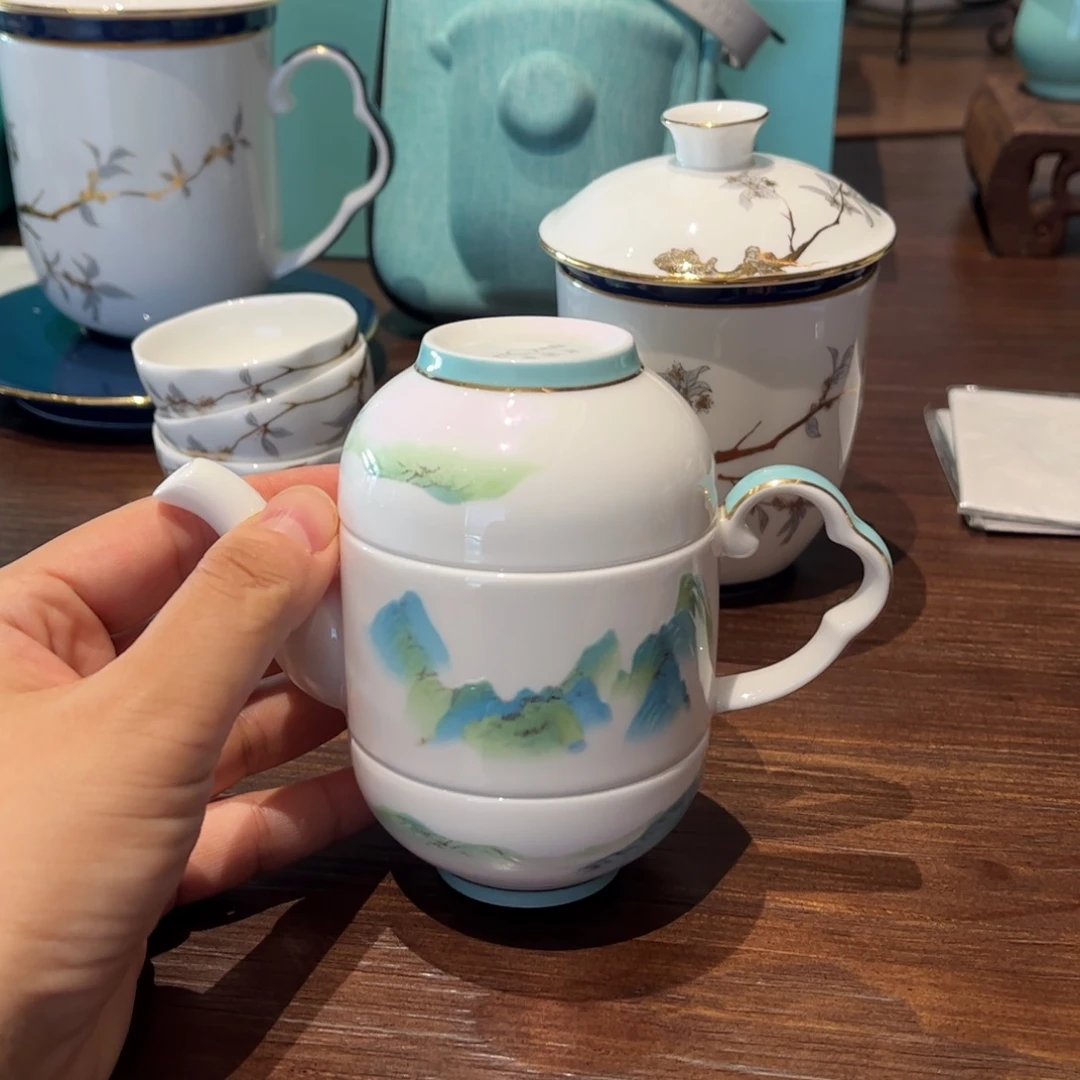 瓷片江山如画旅行壶合格品