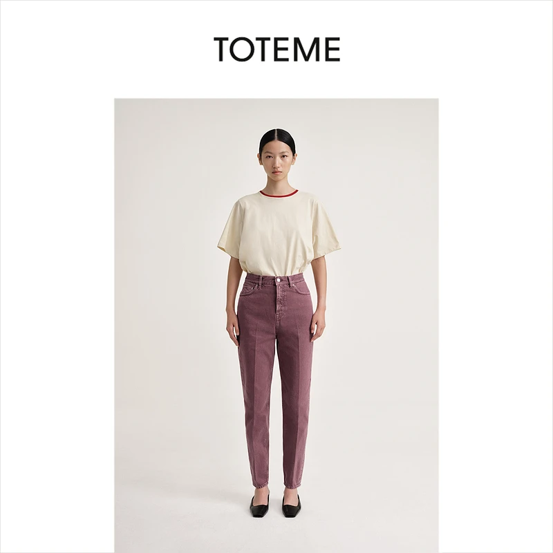 TOTEME女装Tapered红色挺括中腰锥形牛仔裤