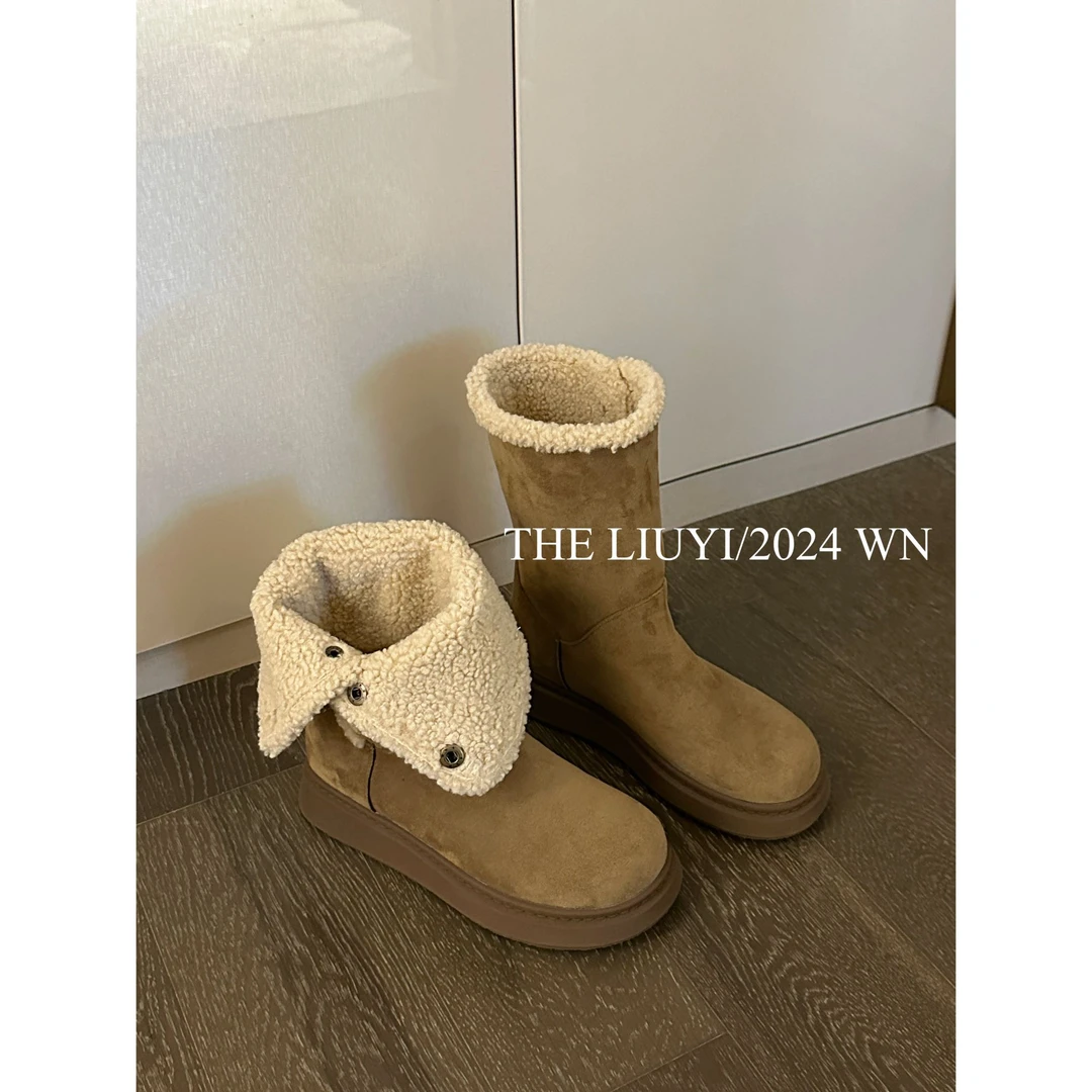 【LIUYI】冬季两穿羔羔毛短筒靴子6806