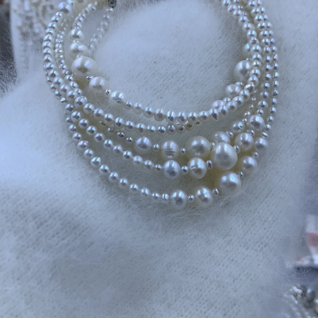 颈饰合金淡水珍珠豆*?