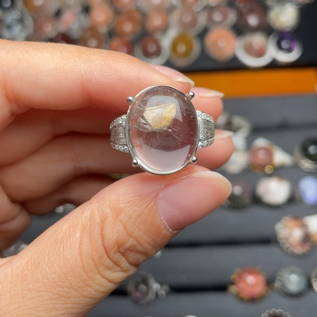 安***&水晶戒指银S925镶嵌