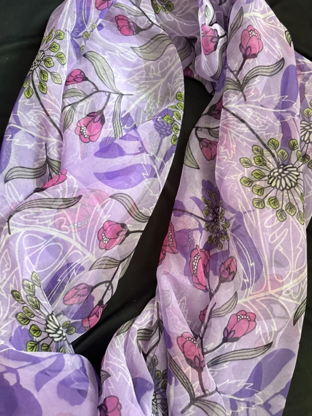 902牵牛花云朵纱薄款130*180大尺寸丝巾时尚百搭沙滩巾防晒