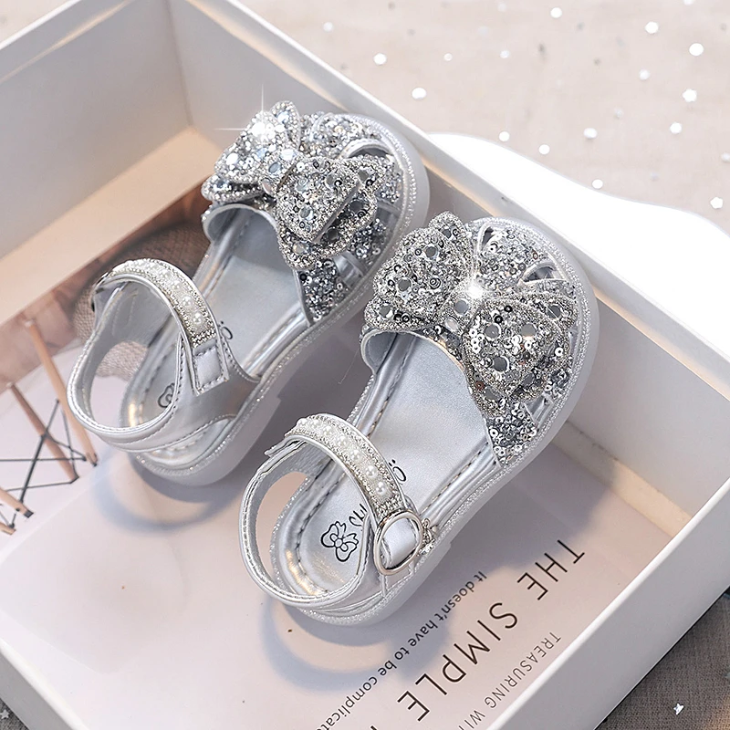 女童凉鞋2025夏季新款爱莎水晶公主鞋百搭舒适软底宝宝小女孩单鞋