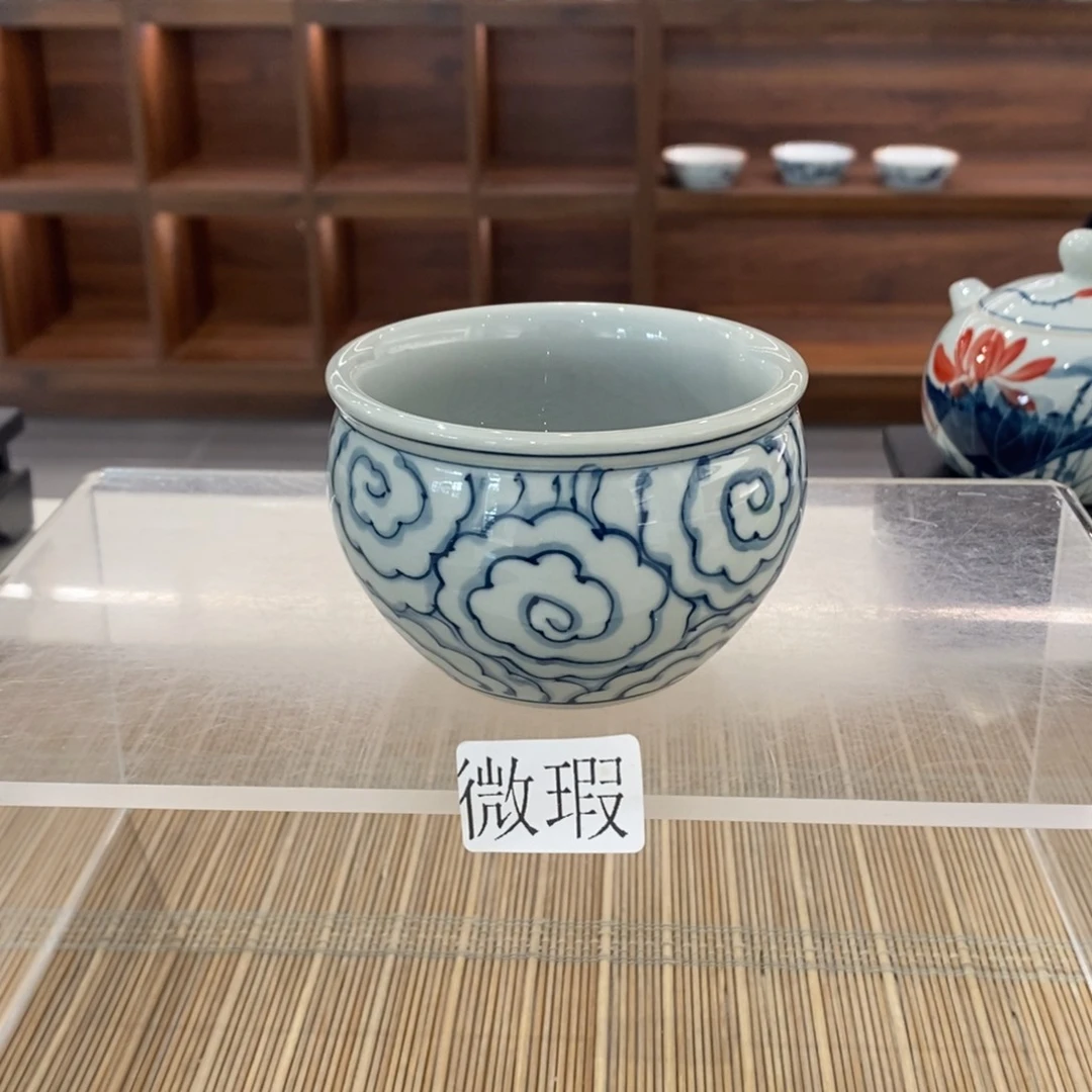 釉下彩老陶泥手工绘制