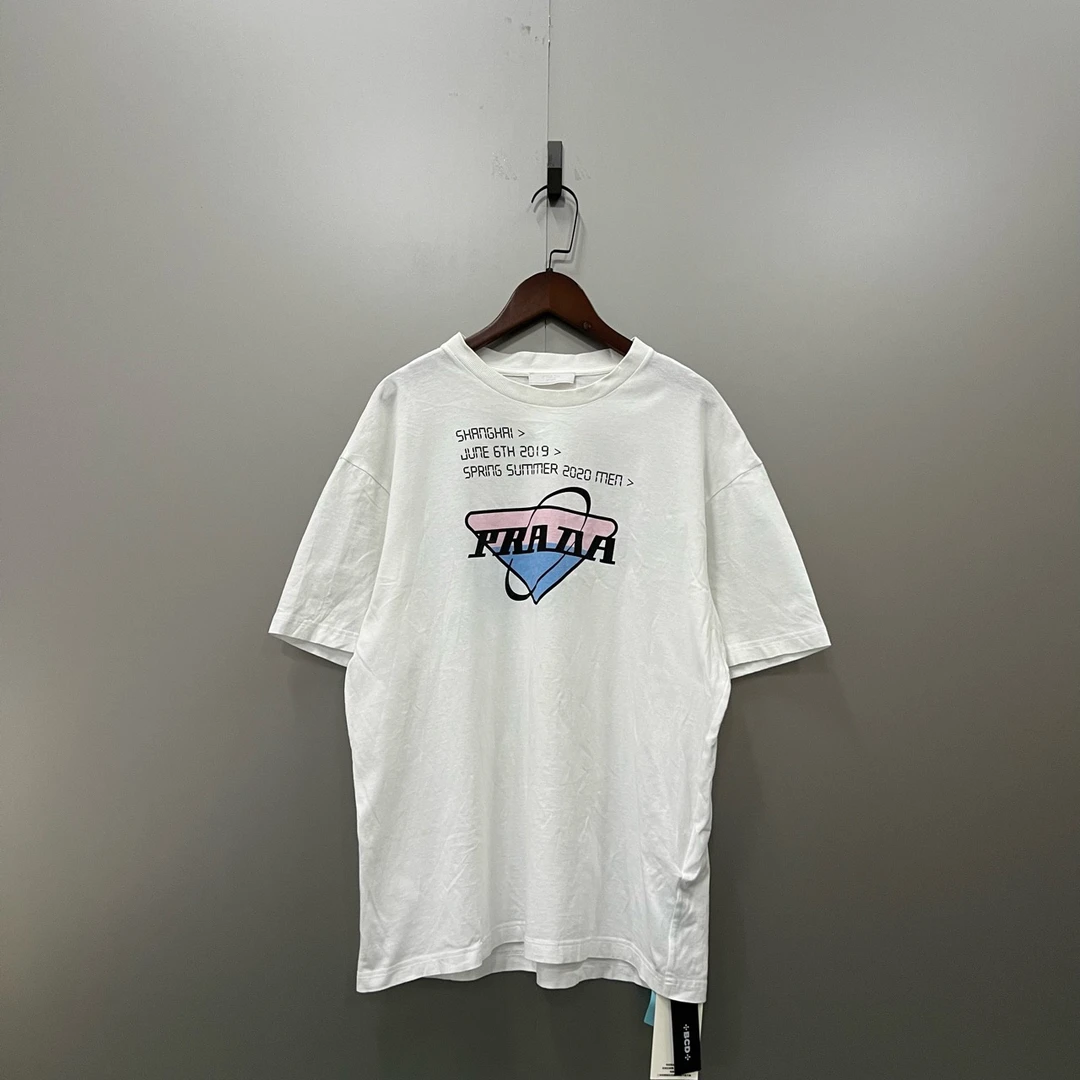95新 Prada/普拉达 PRADA 普拉达 白色logo短袖M码/95新/fg201122