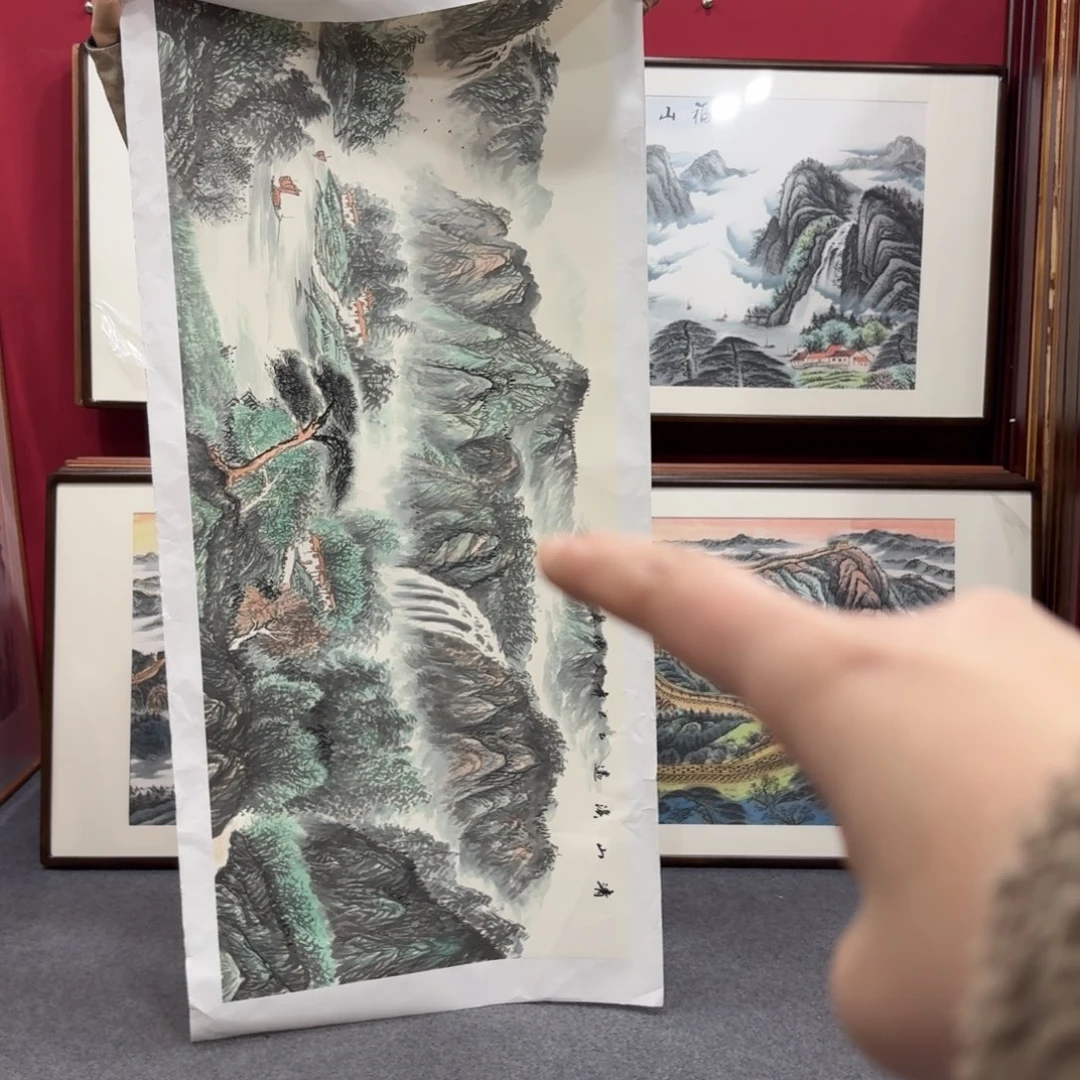 国画带框绘画210/80尺寸