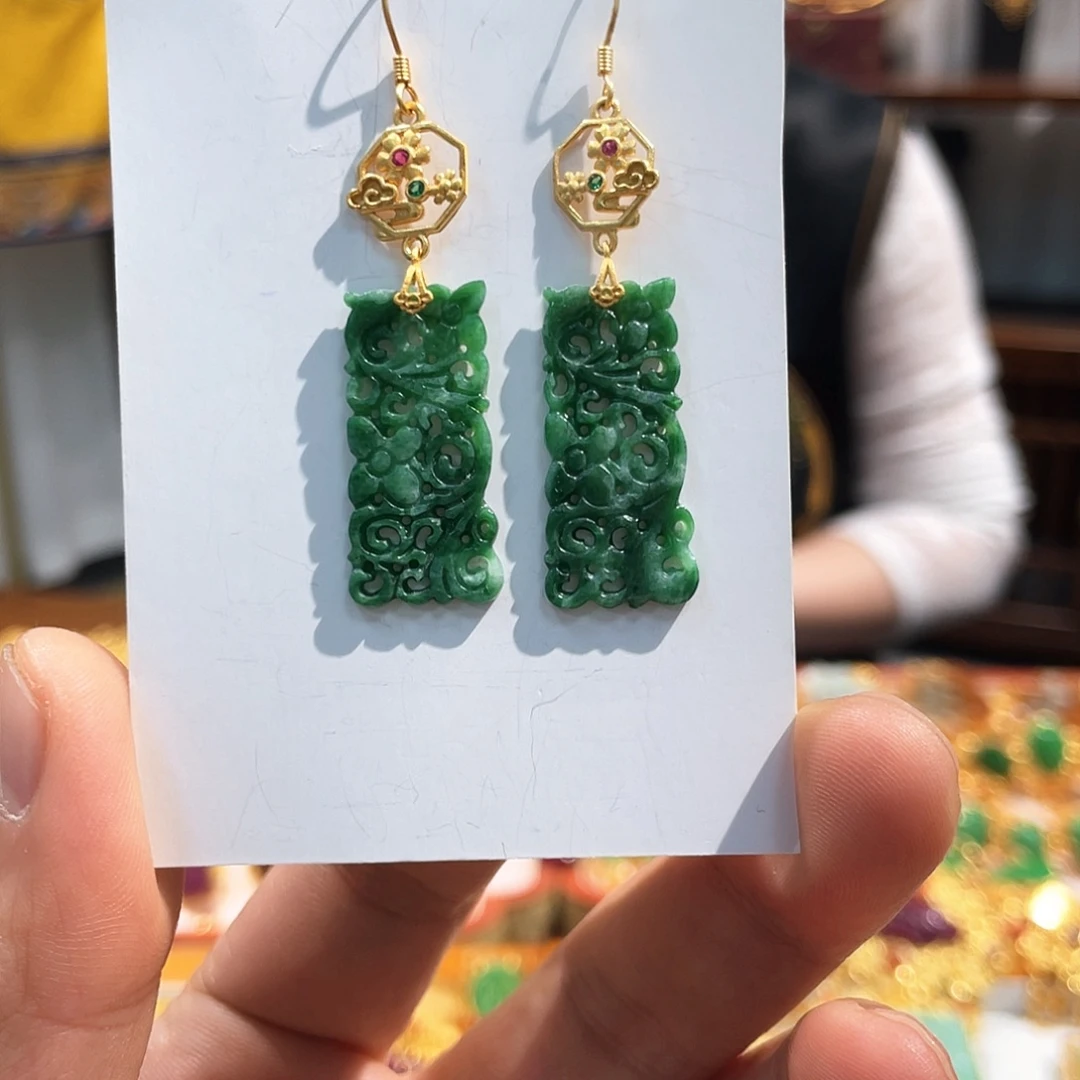 翡翠未镶嵌耳饰耳坠