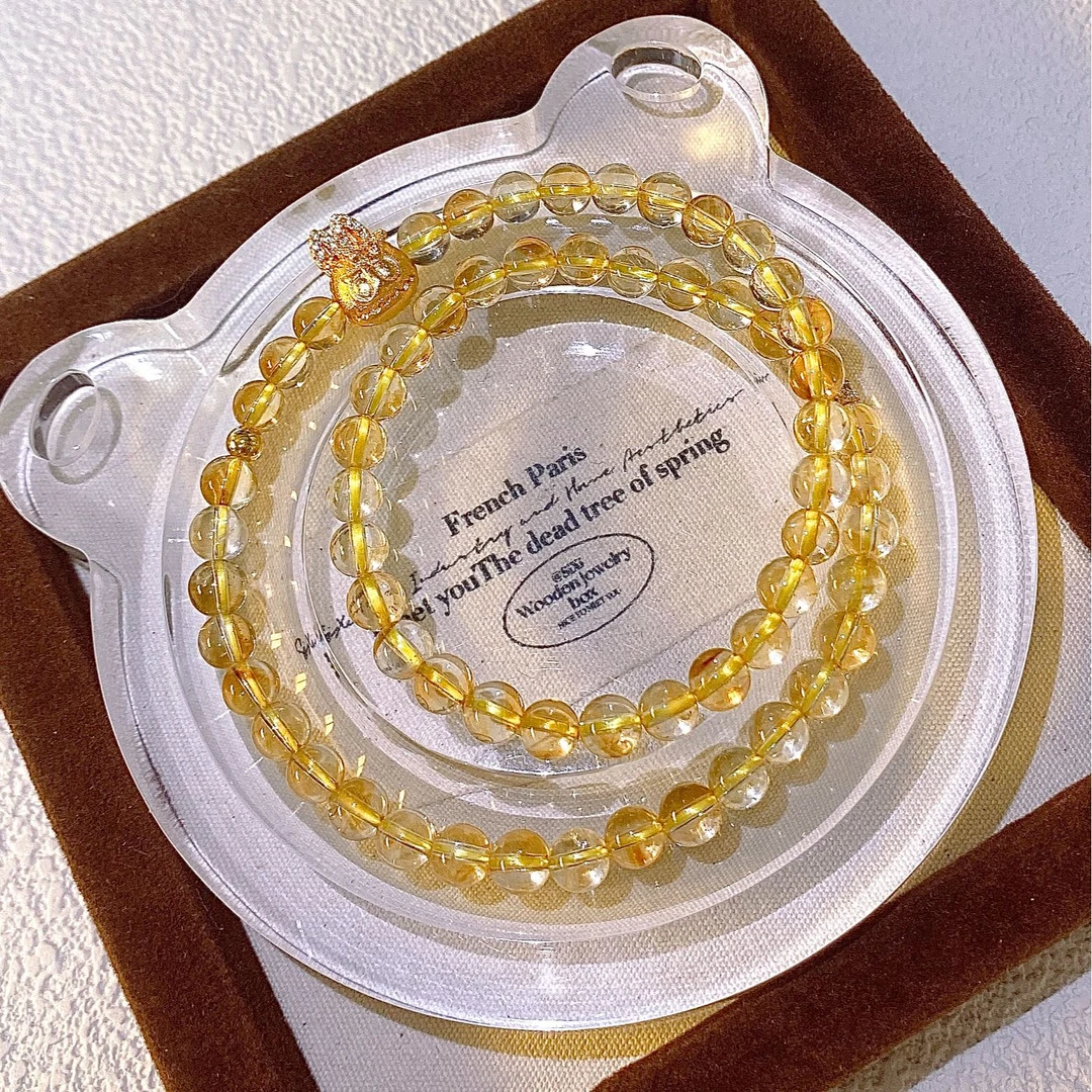 【一星山】巴西黄水晶黄塔金水晶手串双圈