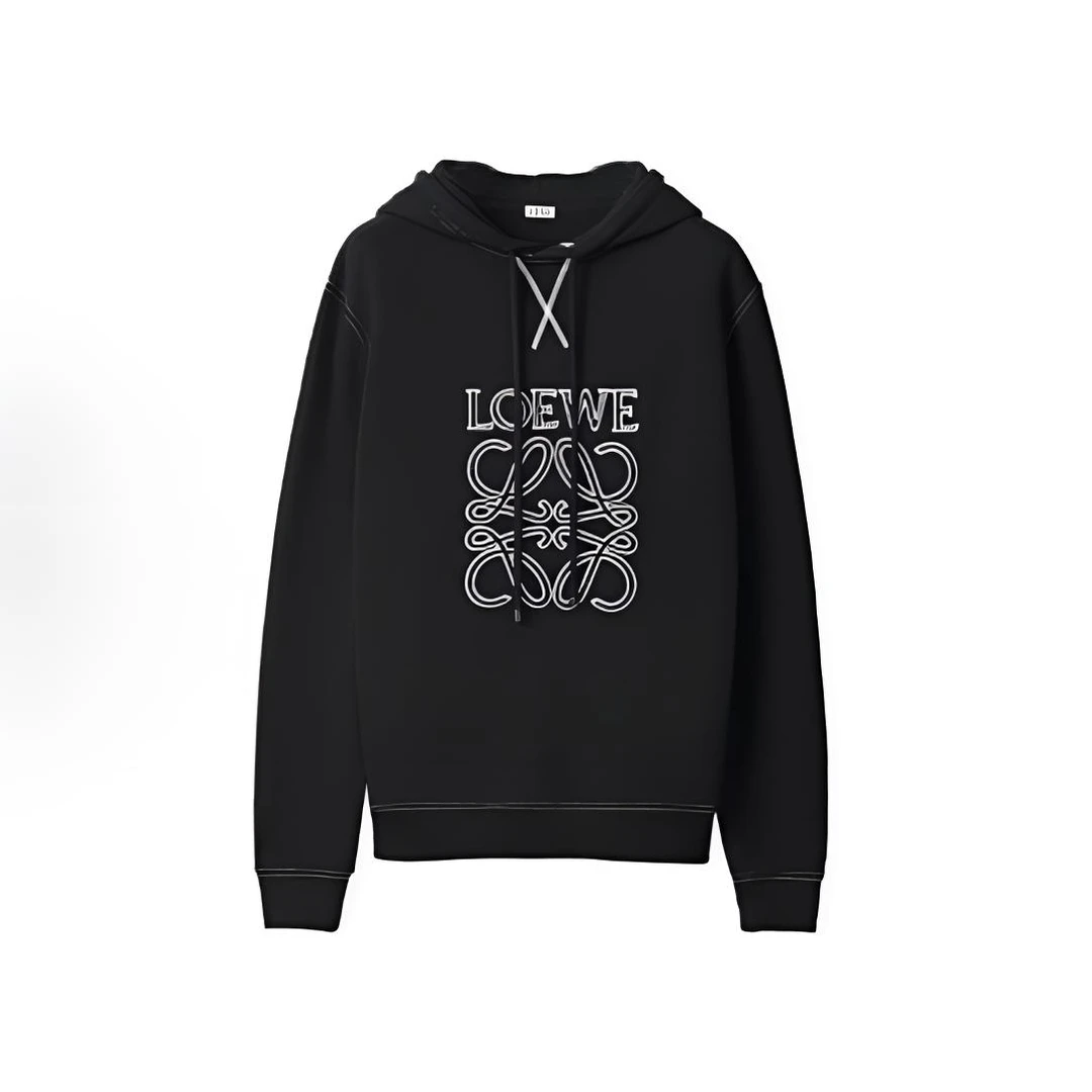 全新未使用 LOEWE/罗意威 FW22字母Logo刺绣宽松连帽卫衣 AH