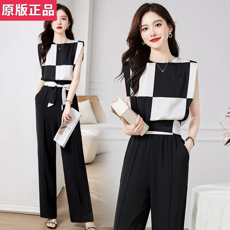 套装夏装轻熟风2025新款女装夏季时尚气质高端无袖小衫裤子两件套
