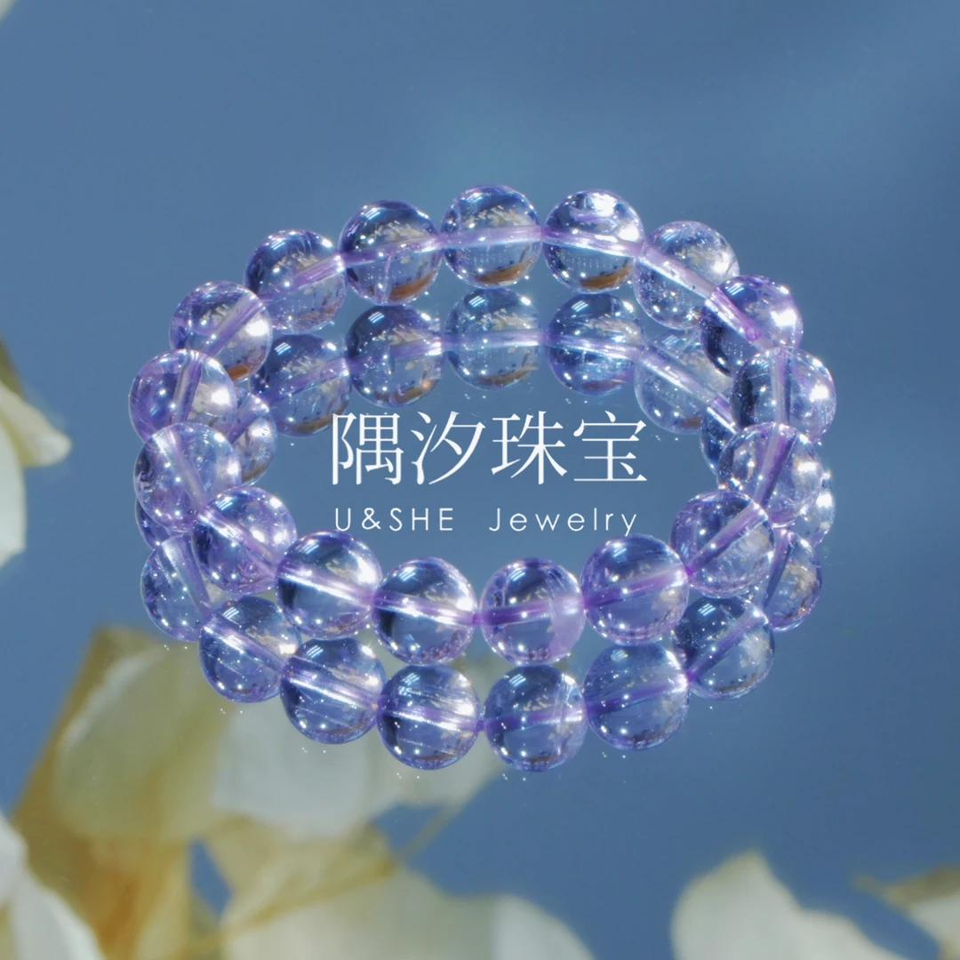 【天空之境】天然水晶玻利维亚紫水晶手串·多样性发一