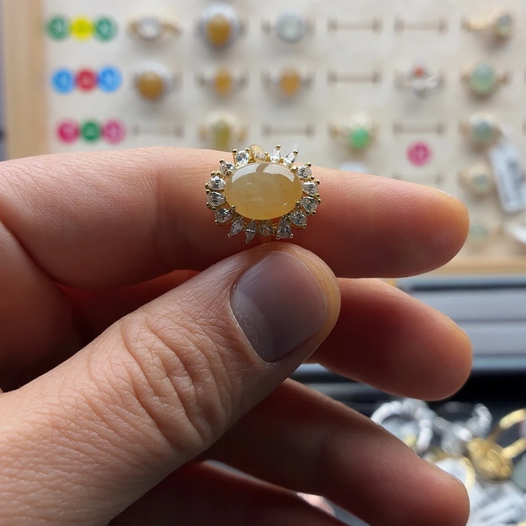 翡翠未镶嵌戒指天然缅甸A货翡翠，假一赔三