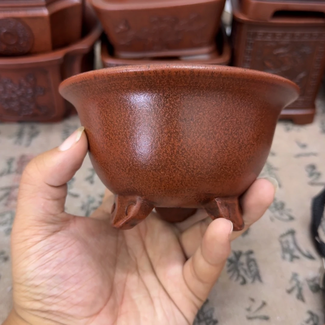紫砂花盆10.5x6内经紫砂花盆