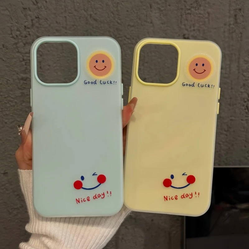 腮红wink微笑适用苹果16pro创意iPhone15果冻手机壳可爱防摔华为p