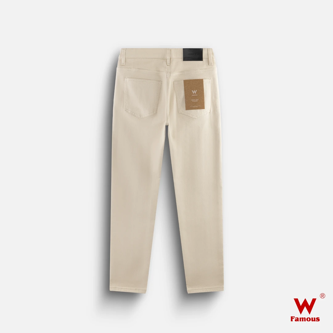 【冬款上新】8510 - 13安/哑光米杏色/高含棉度/弹力腰头直筒牛仔裤