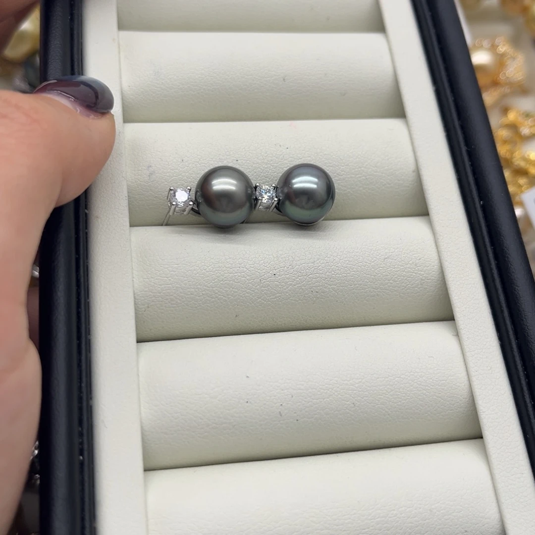 耳饰海水珍珠银S925镶嵌