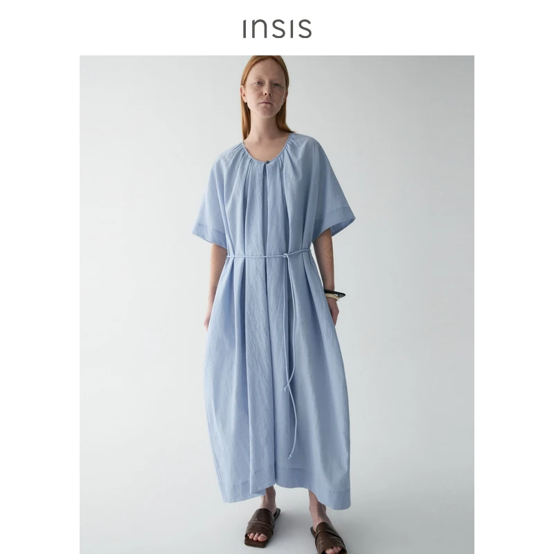 INSISFEMMEU型领罩衫式茧型连衣裙FN25224036