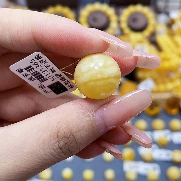 未镶嵌琥珀珠宝奇石17mm虎皮妖花.福利款.瑕