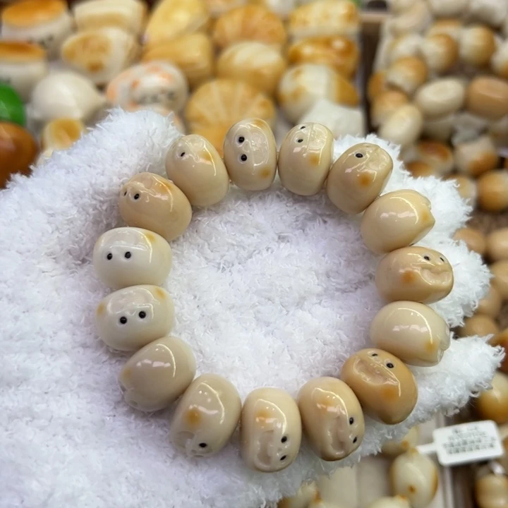 菩提根/象牙果把件25 象牙果原果雕刻大眼馒头仔微瑕