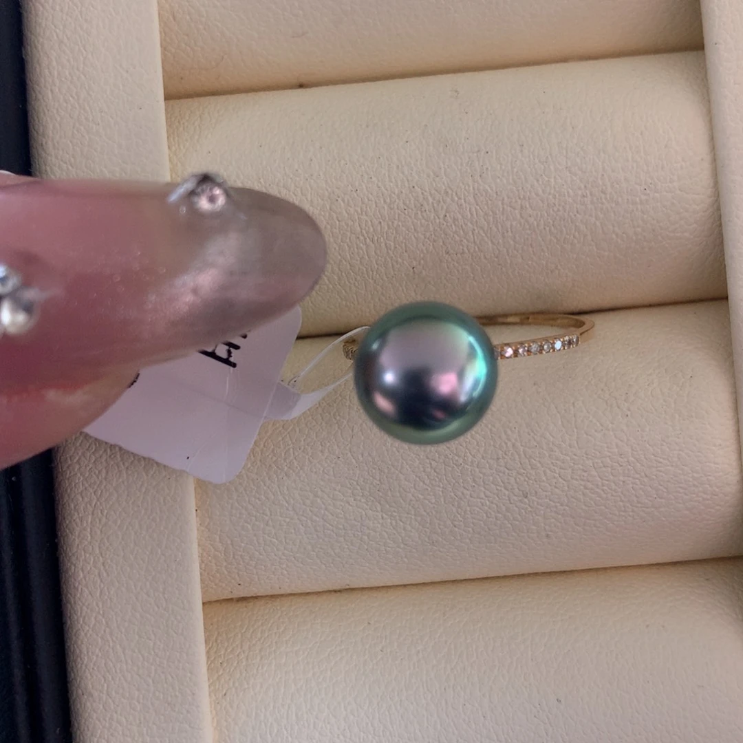海水珍珠戒指18K金镶嵌