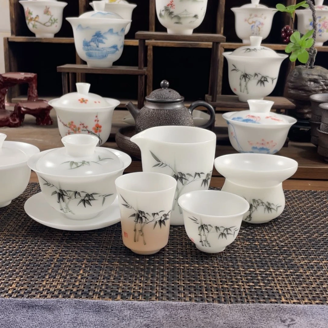 【闪购商品】天****蓝德化白瓷手绘套装86434849444