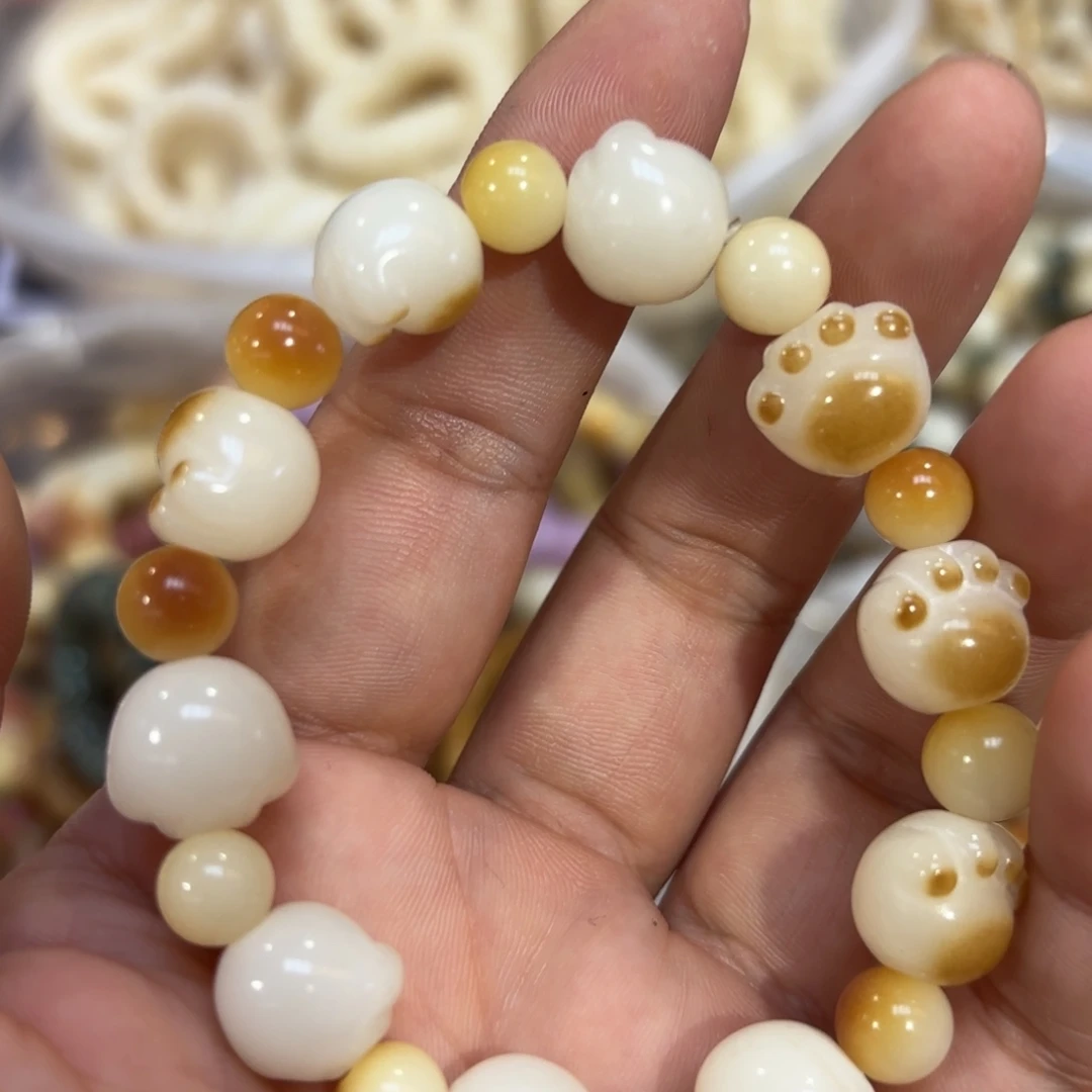 白玉猫爪手串全品精选高货