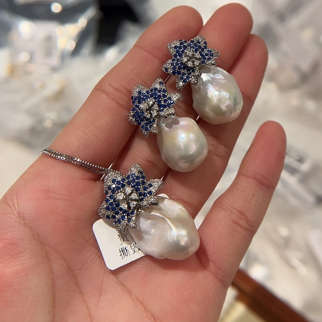 淡水珍珠耳饰合金