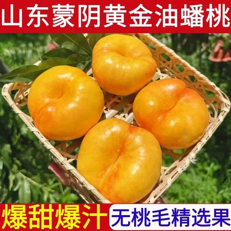 【京东包邮】山东蒙阴7-7黄油蟠桃现摘现发软硬两吃香甜多汁