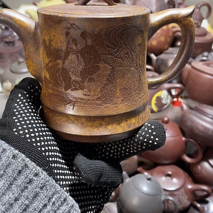 紫砂茶壶纽磕微瑕