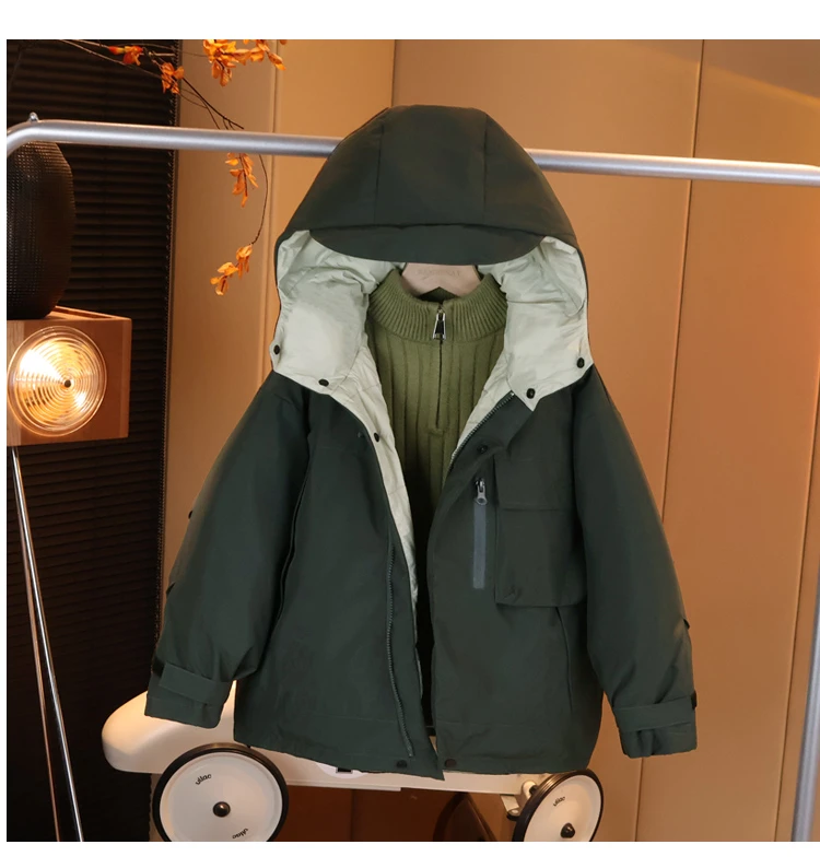 现货/班贝纳【萌娃羽绒服】男童冬款保暖防寒90白鸭绒外套G5605