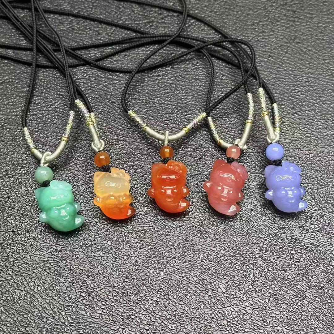 【玛瑙材质】美人鱼KT猫吊坠 配绳配珠 多样性发一