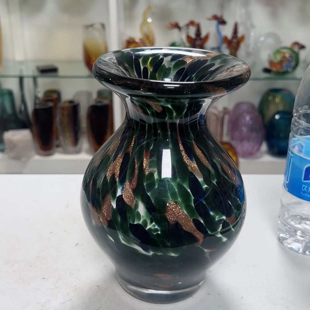 幻彩琉璃花器纯手工制作高度 21