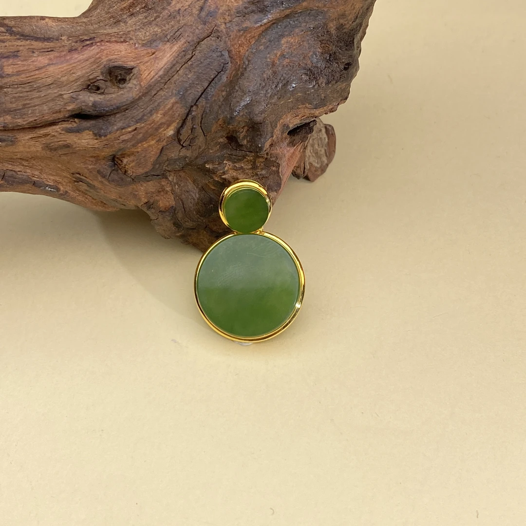 【小北严选】18K金和田玉吊坠20-AH75X241【多样性发一件】