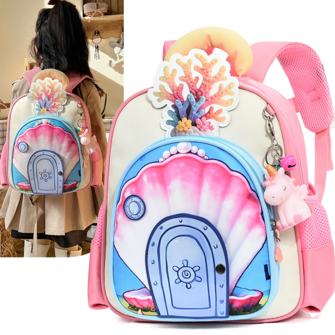 幼儿园卡通库洛米轻便书包小中大班女孩3-5岁大容量护脊双肩背包5