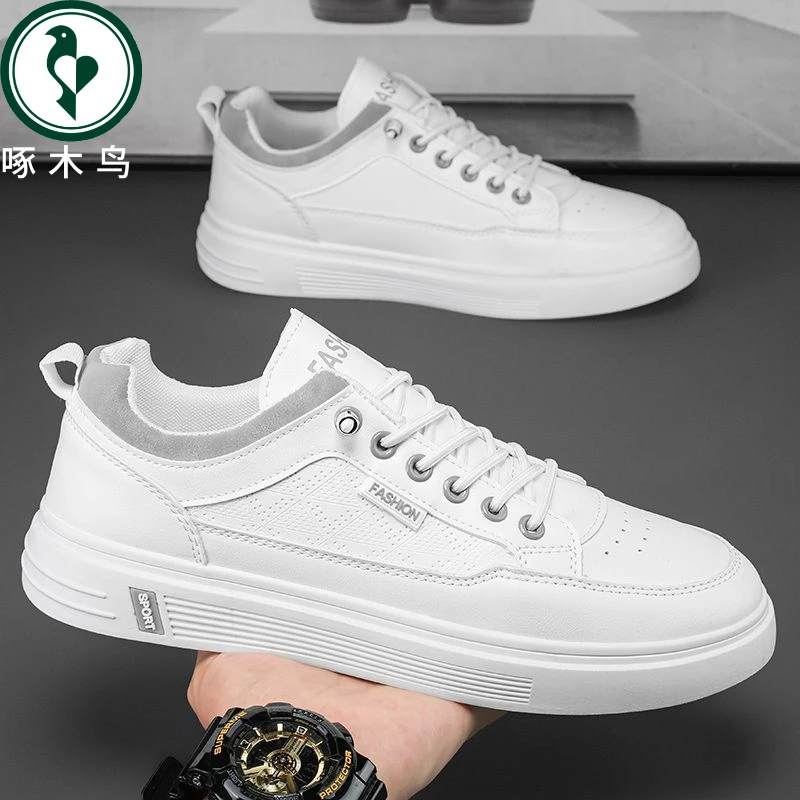 【正品】啄木鸟男鞋2025年新款春季男士透气运动休闲板鞋ins潮鞋