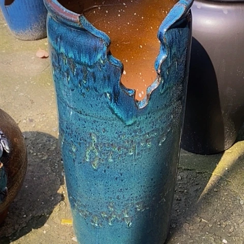 紫砂花盆口21高度51瑕疵