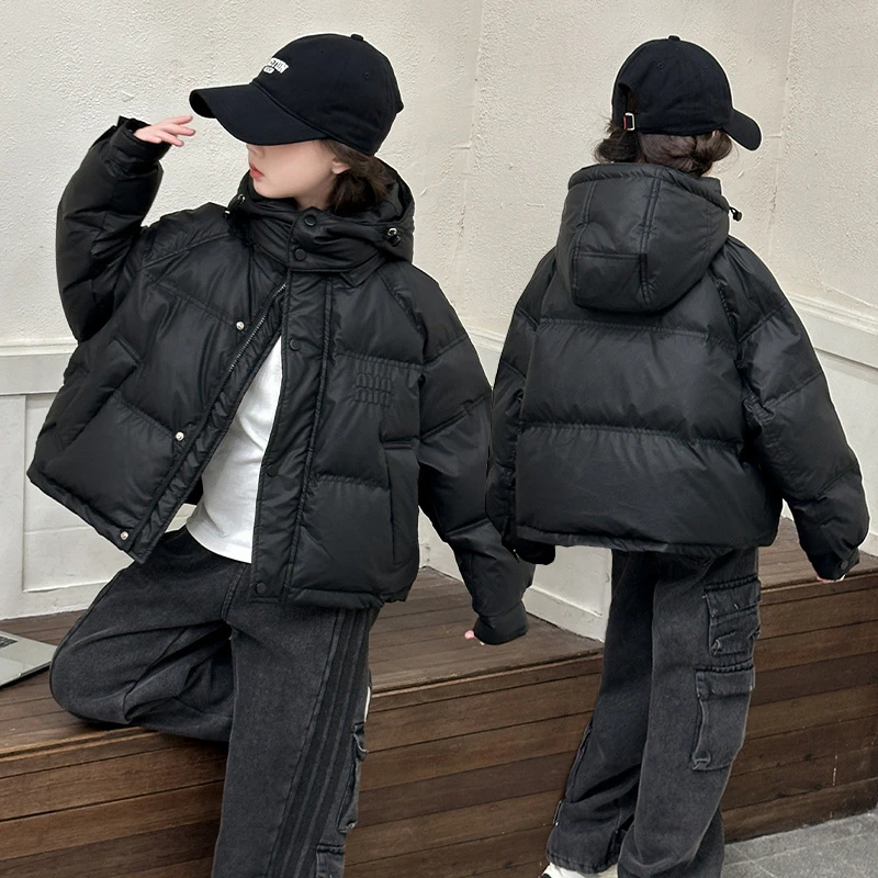 巴拉巴拉恩童装女童冬装棉服2024新款网红中大童保暖加厚短款连帽