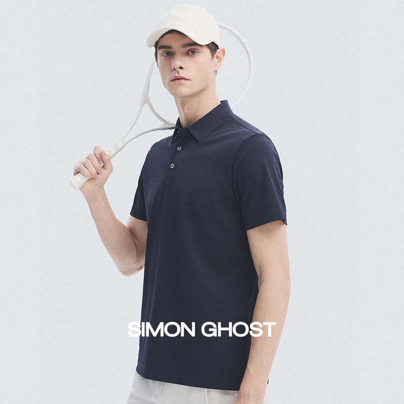 意大利男士POLO衫春夏新款透气吸湿透气商务休闲纯色经典翻领短袖