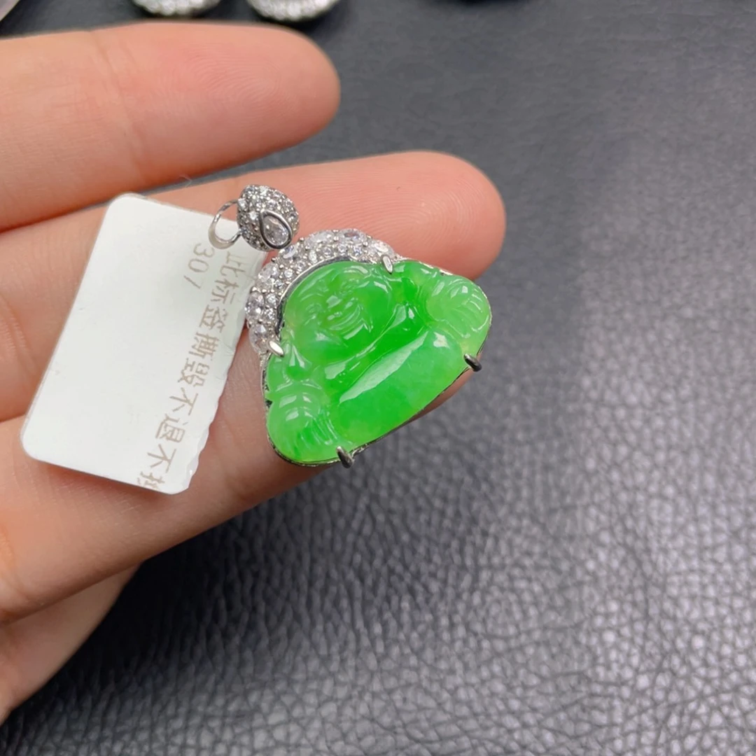 翡翠银S925镶嵌吊坠(不含链)