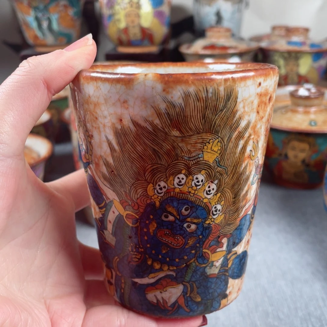 杯悟手绘大黑天马克杯手绘