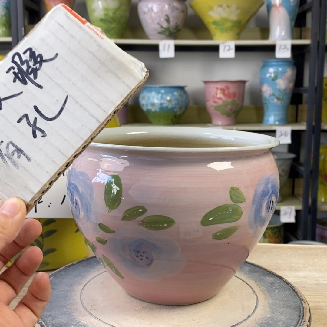 景德镇手工手绘陶瓷花盆